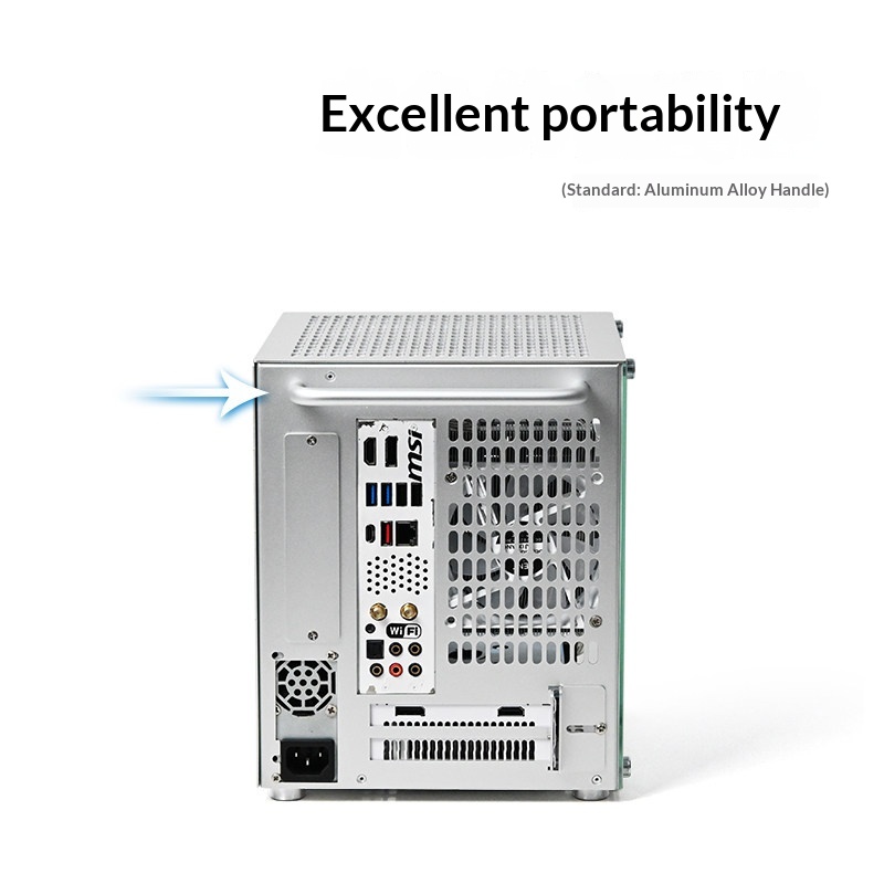 هيكل كمبيوتر محمول من الألومني - مراجعة Portable Aluminum Itx Case Carry Handle وسعره